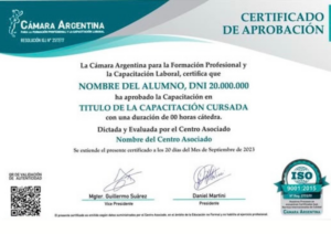 Certificado que entrega Mamprana a nivel Nacional